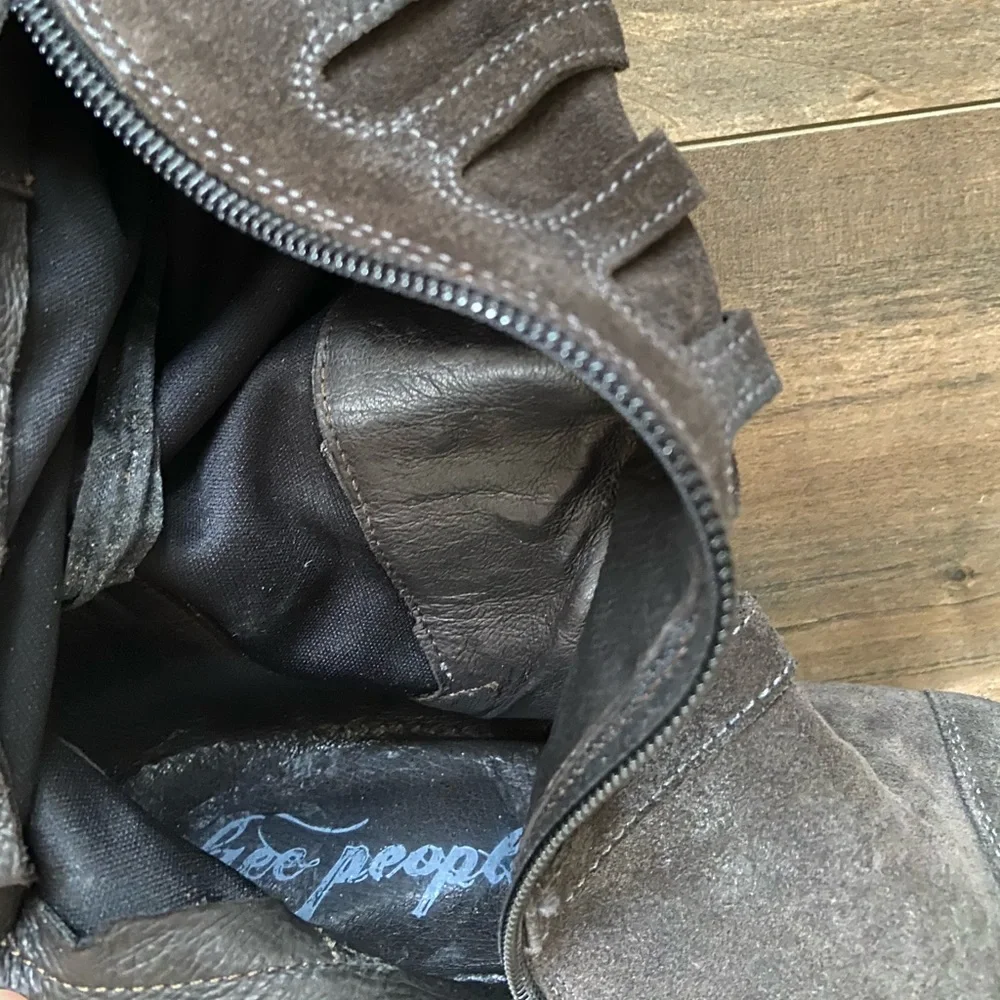 {Free People} Black Forest Over-The-Knee Boots Brown Leather